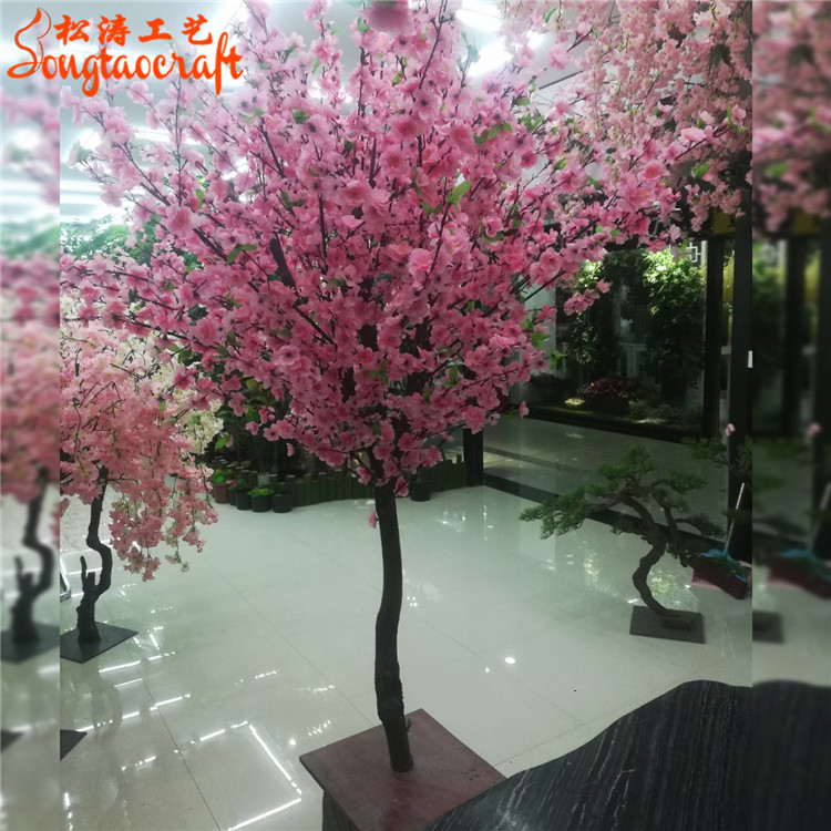 小型仿真桃花樹