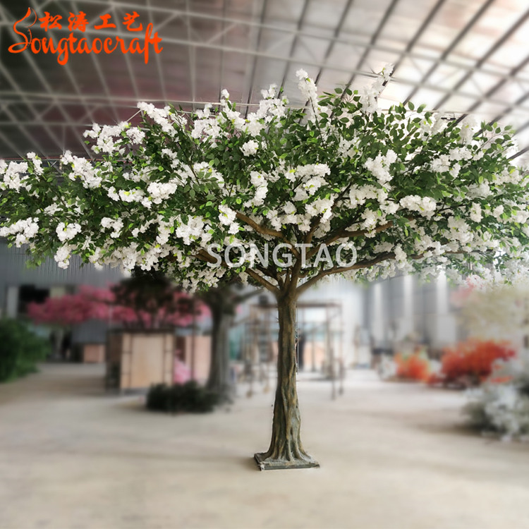 仿真櫻花樹帶榕樹葉子