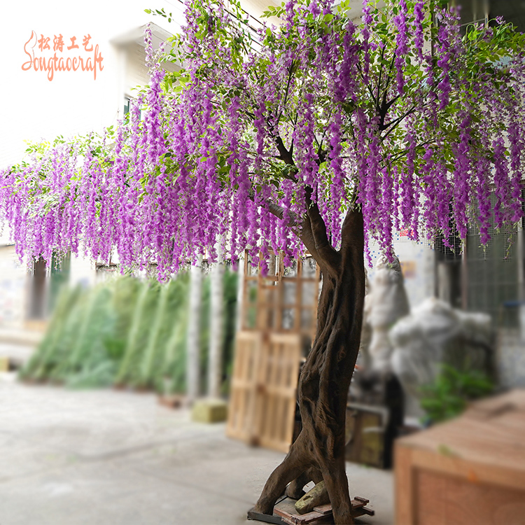 廣州假樹廠家制作仿真紫藤花樹的過程細節(jié)有哪些？